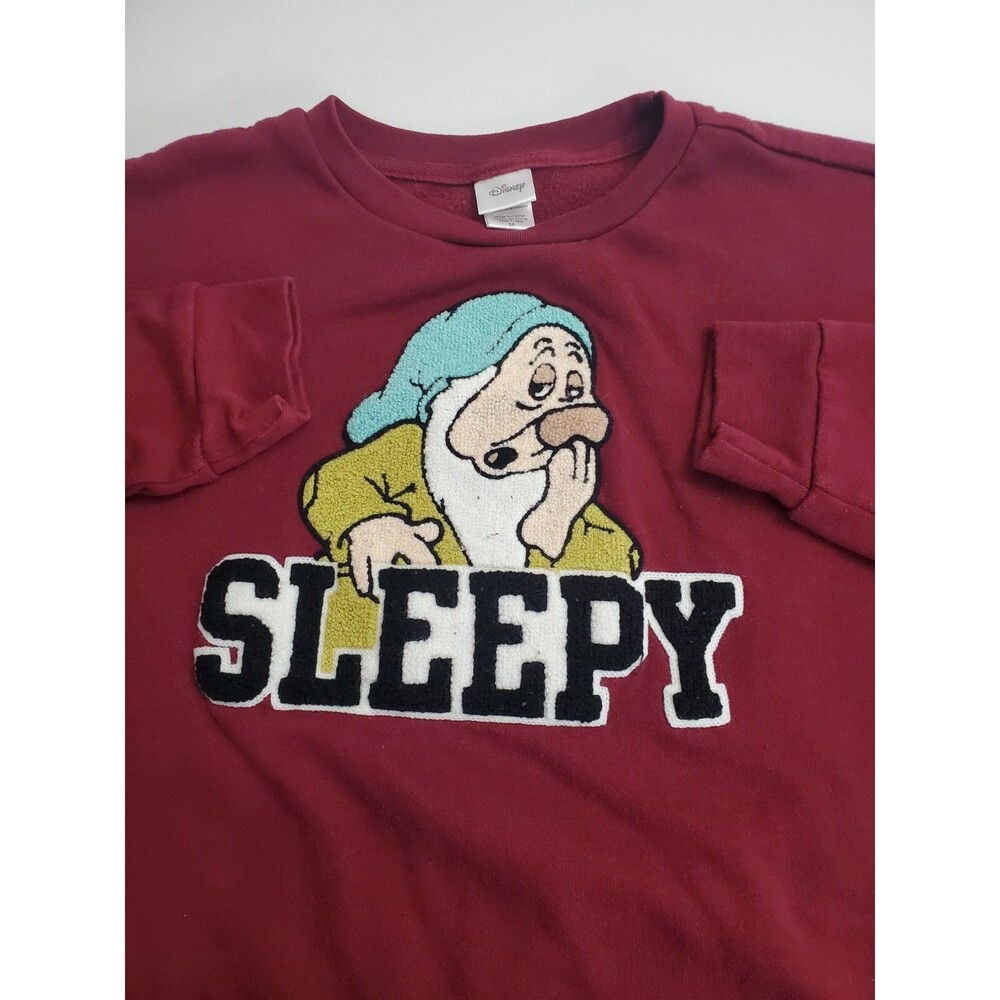 Disney Women's Long Sleeve Pullover Sweater Dwarfs "Sleepy" Medium